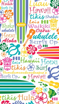 40" by 70" Words of Hawaii (40" x 70") Towel