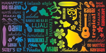 30" by 60" Hawaii Icons (30"x60") Towel