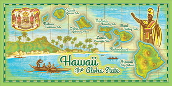 30" by 60" Aloha State (30" x 60") Beach Towel
