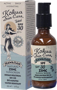 Kokua Sun Care Tinted Natural Zinc Sunscreen Pump SPF 30 - 2 oz