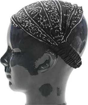 Island Headband - Batik Black with White