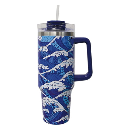 Natural HI 40 oz Tumbler w/ Handle - Tribal Wave