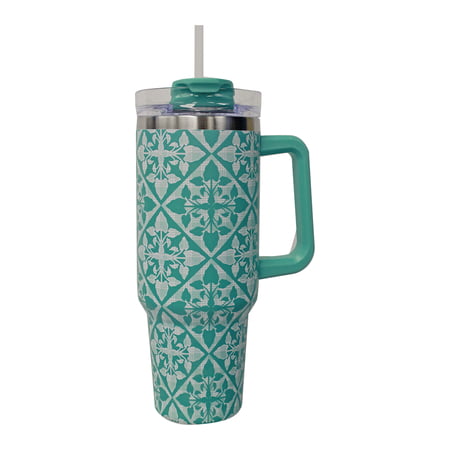 Natural HI 40 oz Tumbler w/ Handle - Palaka Diamond