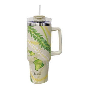Natural HI 40 oz Tumbler w/ Handle -Island Chain Lei