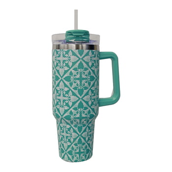 Natural HI 40 oz Tumbler w/ Handle - Palaka Diamond