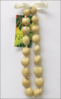 Kukui Leis, Chokers & Wristlets CHOKER KUKUI NUT WHITE