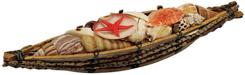 Shells & Shell Leis Shell Gift Pack Coco Twig Boat 11"