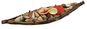Shells & Shell Leis Shell Gift Pack Coco Twig Boat 17"
