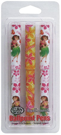 Ballpoint Pen 3 Packs - Hula/Plumeria