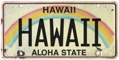 6"x12" Vintage License Plate - Hawaii