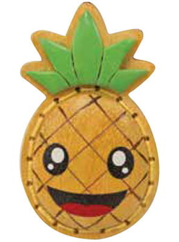 Keychains Aloji Emoji Wood Keychain Pineapple Stitch Happy - Pack of 3