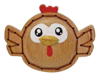 Keychains Hawaiian Stuff Wood Keychain Kauka‘i Rooster Stitch - Pack of 3