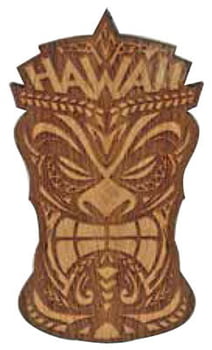 Keychains Laser Engraved Wood Keychain Tiki - Pack of 3