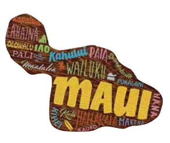 Keychains Painted Island Wood Keychain Maui - Pack of 3