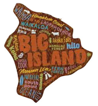 Keychains Painted Island Wood Keychain Big Island - Pack of 3