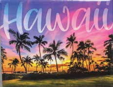 Magnets Badge Magnets Generic - Hawaii Palm Sunset