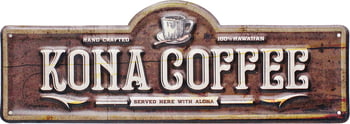 Signs & License Plates Metal Wall Sign - Kona Coffee