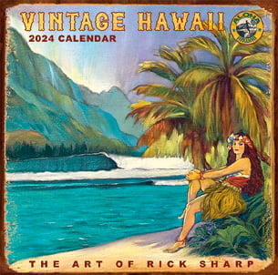 Calendars 2024 Vintage Hawaii - 11"x11" Wall Calendar