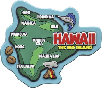 Big Island Map Rubber Magnet