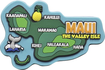 Maui Map Rubber Magnet