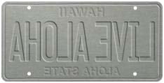 6"x12" Vintage License Plate - Live Aloha