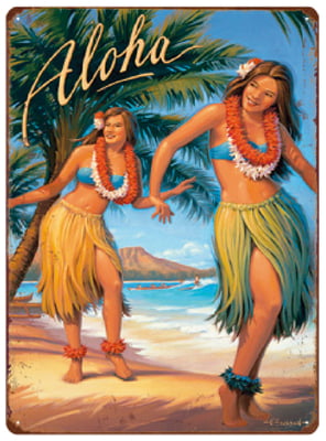 Vintage Metal Sign 12 x 16 - Aloha