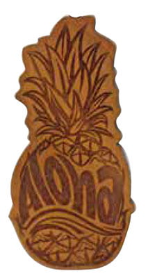Laser Engraved Wood Keychain Pineapple - Pack of 3
