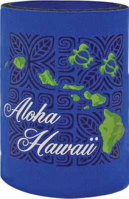 Can Coolie - Aloha Hawaii Tapa Blue