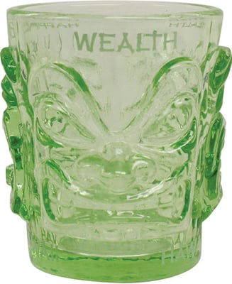 Shot Glass Ooga-Shaka Tiki Light Green (set of 4)