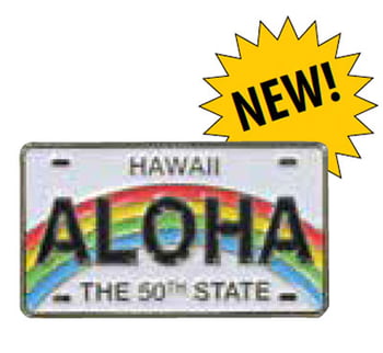 Pin Aloha License Plate - Pack of 3