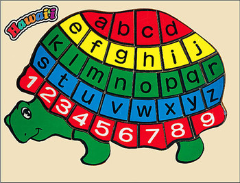 Wooden Puzzle - Turtle with Alphabet