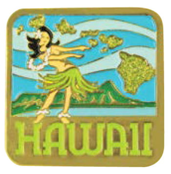 Magnet 2x2 Hula Hawaii - Pack of 3