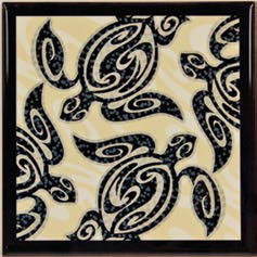 Tribal Honu Ceramic Tile Trivet