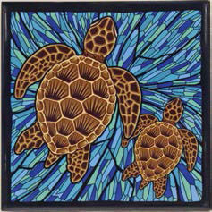 Honu Glass Ceramic Tile Trivet