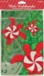 Christmas Zip Bags - Peppermint Honu - Pack of 36