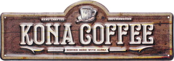 Metal Wall Sign - Kona Coffee