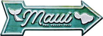 Metal Wall Sign - Maui Whale Tail
