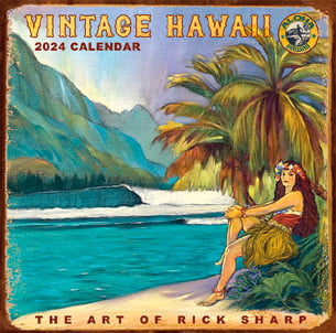 2024 Vintage Hawaii - 11"x11" Wall Calendar