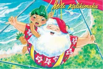 Santa Hang Glide 4x6 Holiday Cards