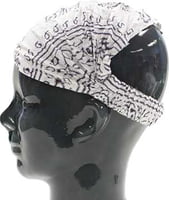Island Headband - Batik White with Black