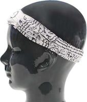 Island Headband - Batik White with Black