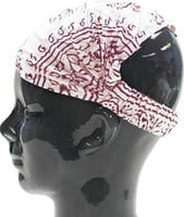 Island Headband - Batik White with Red