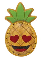 Aloji Emoji Wood Keychain Pineapple Stitch Love - Pack of 3