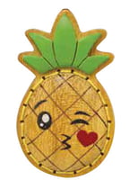 Aloji Emoji Wood Keychain Pineapple Stitch Kiss - Pack of 3