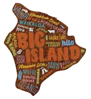 Painted Island Wood Keychain Big Island - Pack of 3