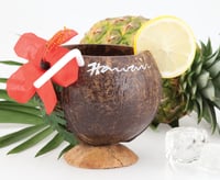 Coconut Cup with Straw & Flower