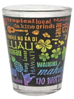 Foil Base Shot Glasses - Hawaii Icons