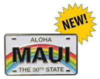 Pin Maui License Plate - Pack of 3