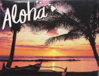 Badge Magnets Generic - Aloha Canoe Sunset - Pack of 5