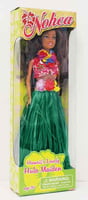 Doll - Nohea with Green Raffia Skirt Hawaii's Lovely Hula Maiden